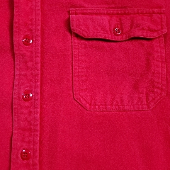 Woolrich Mens Heavy Cotton Red Button Down Shirt sz XL - Picture 8 of 8